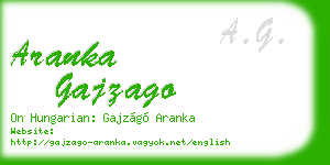 aranka gajzago business card