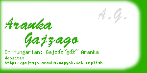 aranka gajzago business card